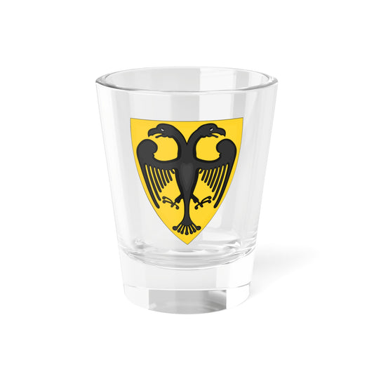 Attributed Coat and Shield of Arms of Otto IV Holy Roman Emperor Chronica Majora (Germany) (Coat of Arms) Shot Glass 1.5oz