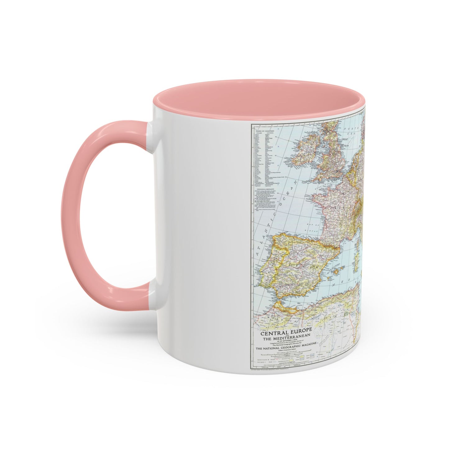 Mediterranean as of September 1 (1939) (Map) Accent Coffee Mug