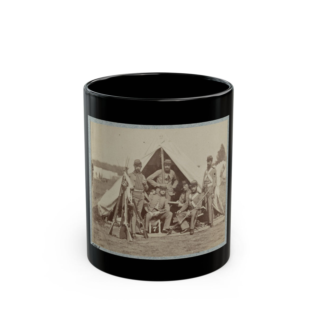 7th New York State Militia, Camp Cameron, D.C., 1861 022 (U.S. Civil War) Black Coffee Mug