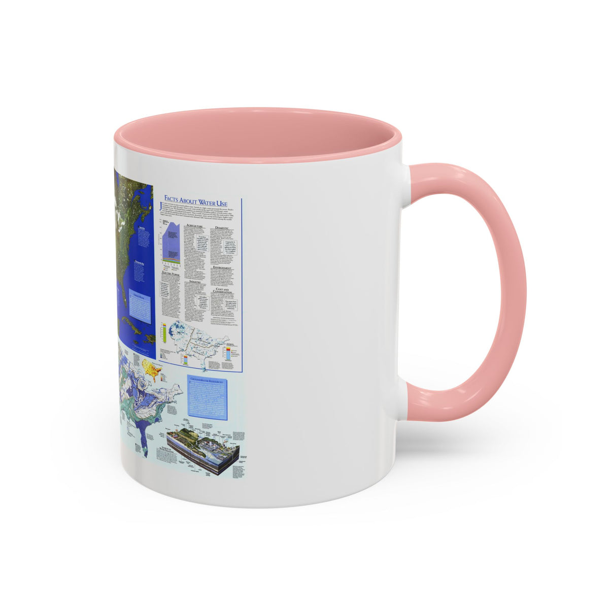 North America - Water- Precious Resource (1993) (Map) Accent Coffee Mug