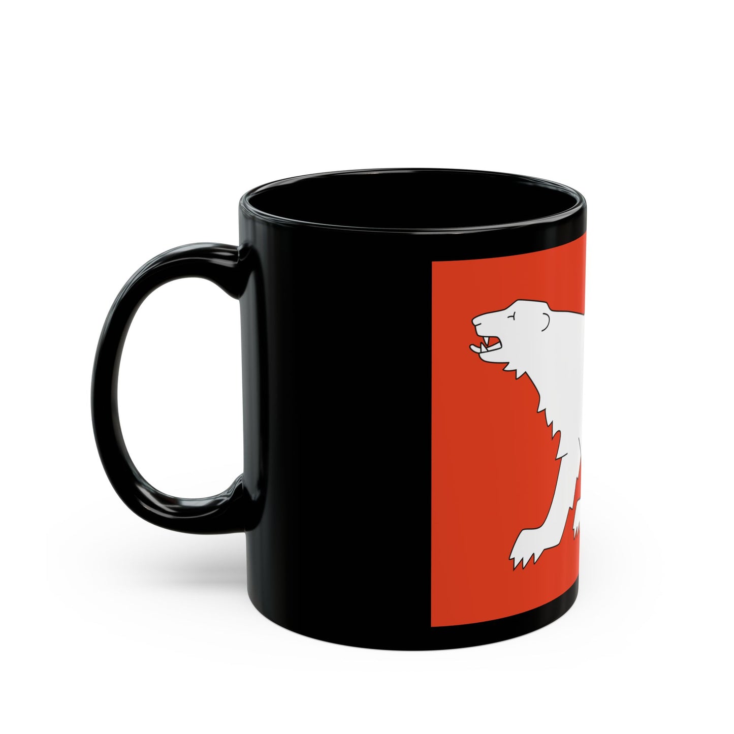 Flag of Hammerfest Troms og Finnmark Norway - Black Coffee Mug-Go Mug Yourself