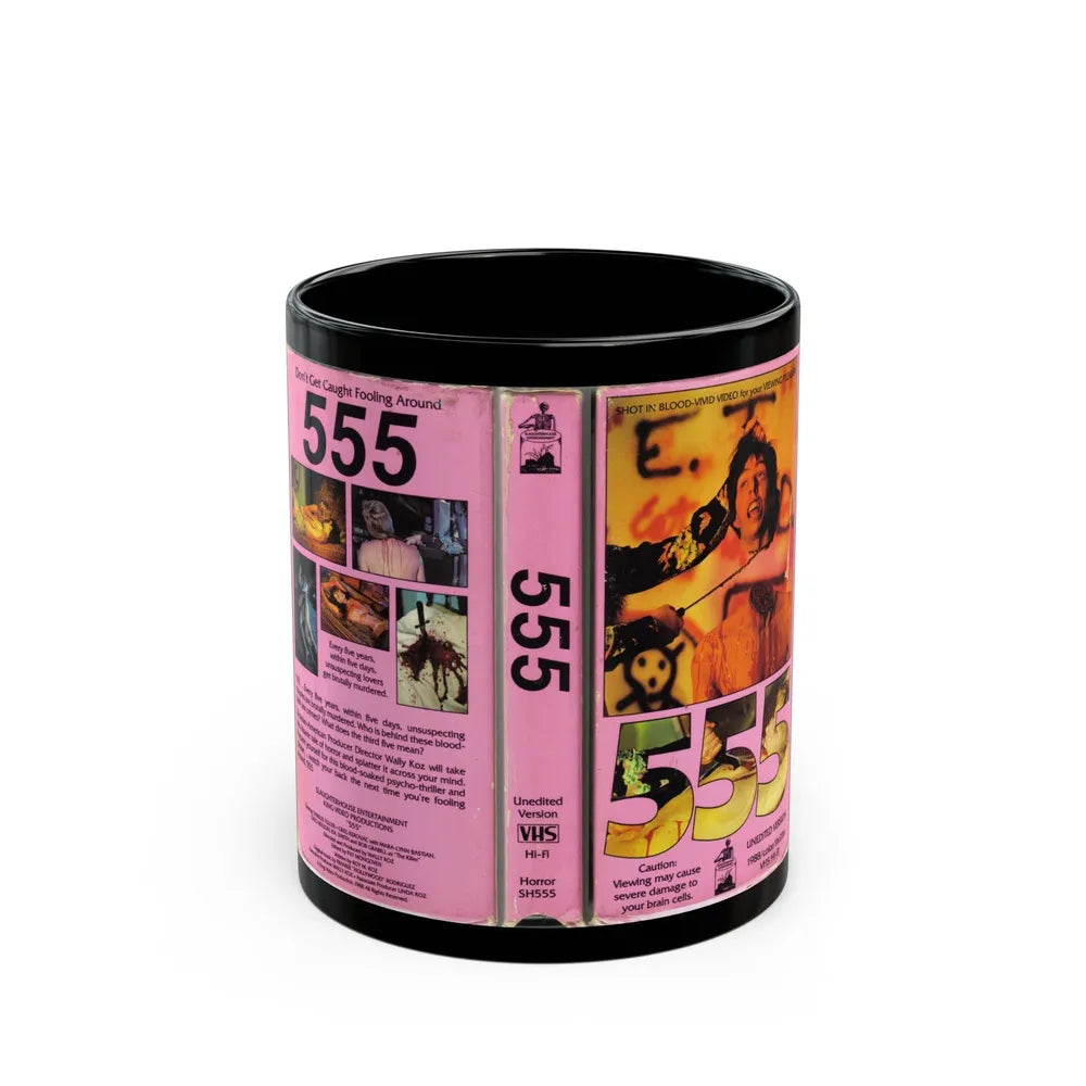 555 (VHS COVER) - Black Coffee Mug-11oz-Go Mug Yourself