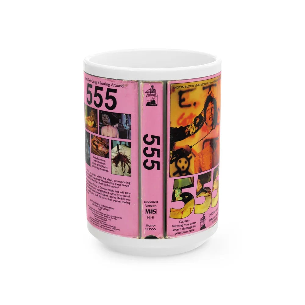 555 (VHS COVER) - White Coffee Mug-15oz-Go Mug Yourself