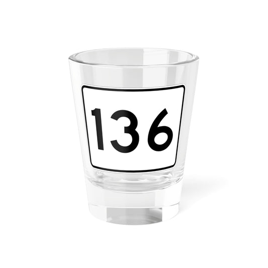 MA Route 136 (Massachusetts) (Road Sign) Shot Glass 1.5oz