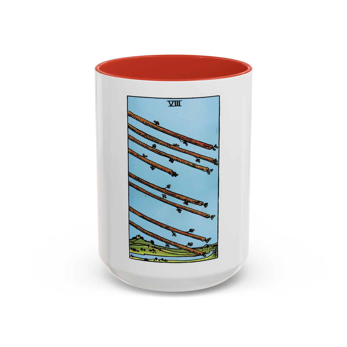 The 8 of Wands (Tarot Card) Accent Coffee Mug