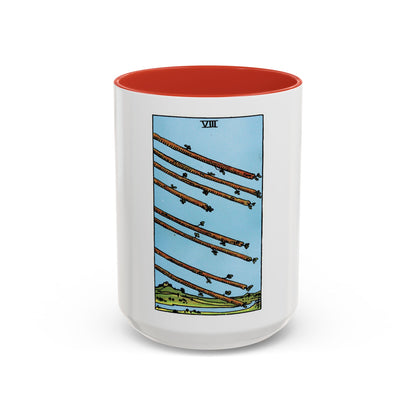 The 8 of Wands (Tarot Card) Accent Coffee Mug
