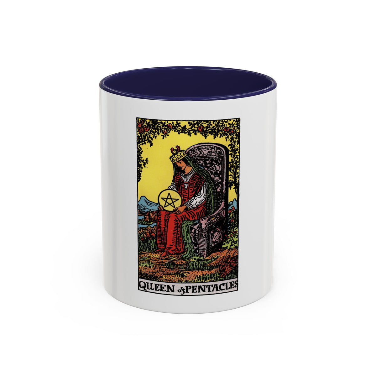 The Queen of Pentacles (Tarot Card) Accent Coffee Mug