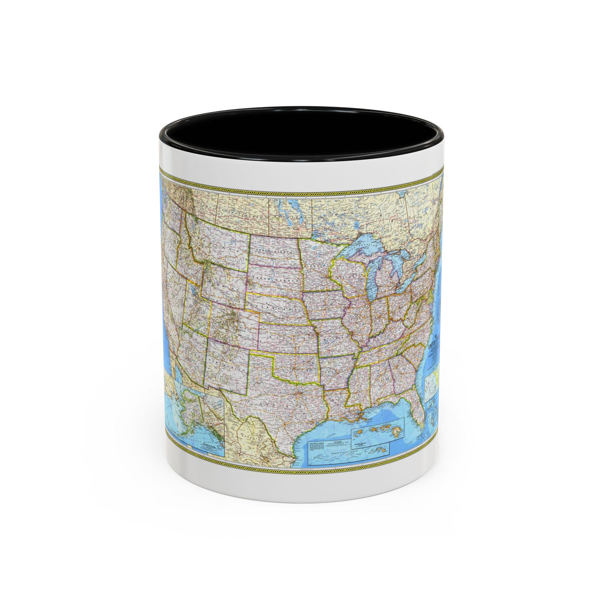 USA - The United States (1982) (Map) Accent Coffee Mug