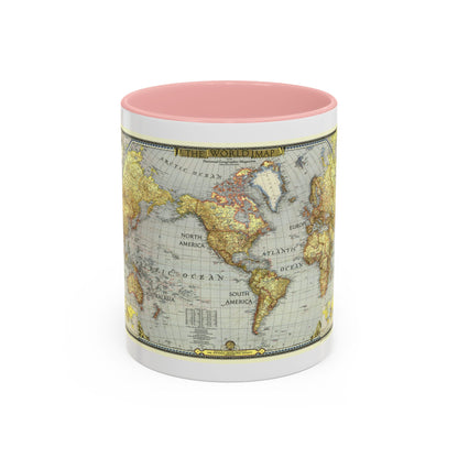 World Map (1943) (Map) Accent Coffee Mug