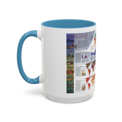 World Map - Population (1998) (Map) Accent Coffee Mug
