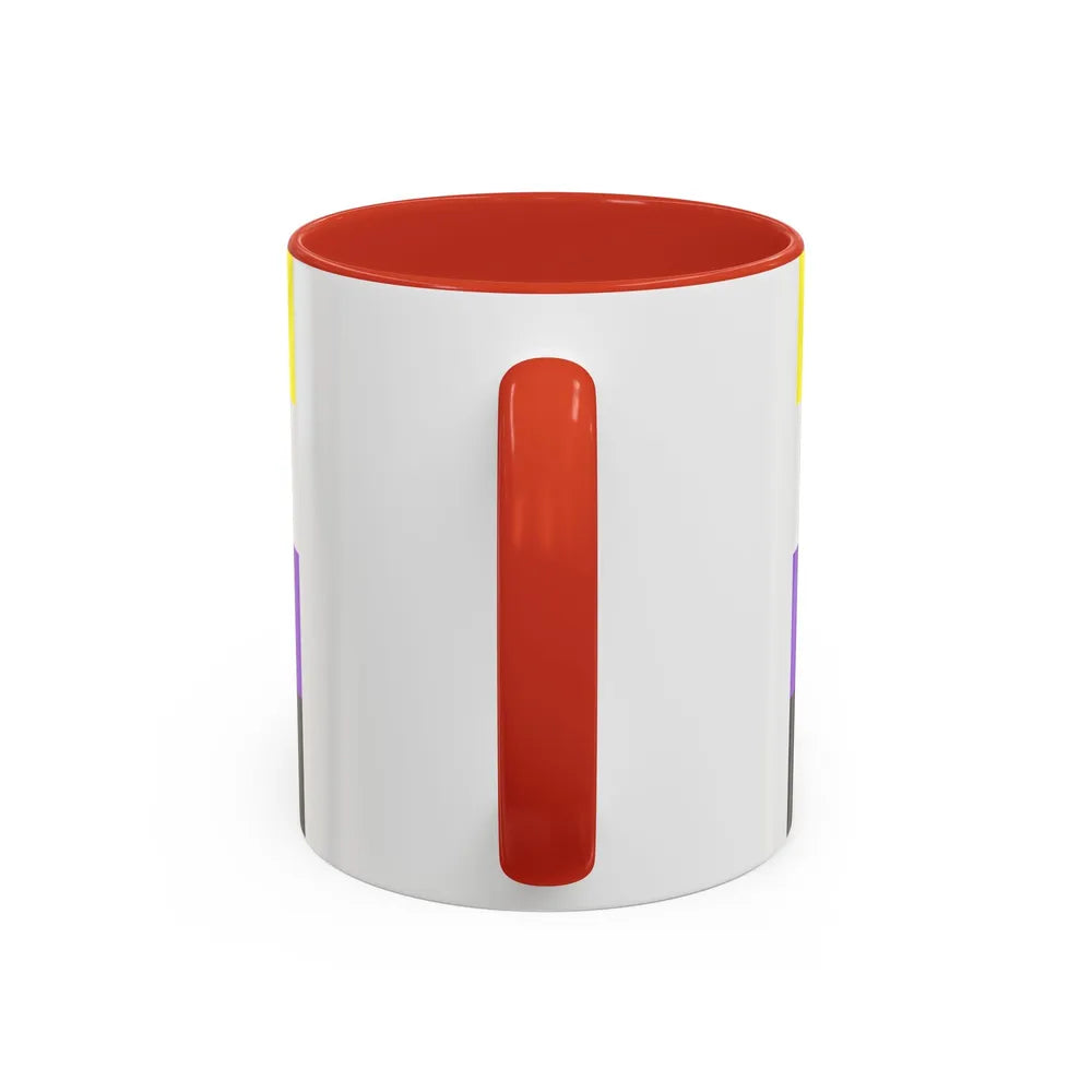 Nonbinary Pride Flag - Accent Coffee Mug-Go Mug Yourself