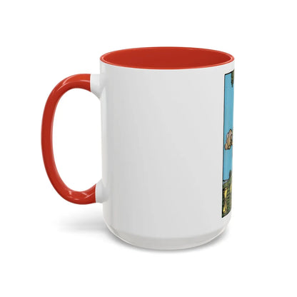 The 4 of Cups (Tarot Card) Accent Coffee Mug-Go Mug Yourself