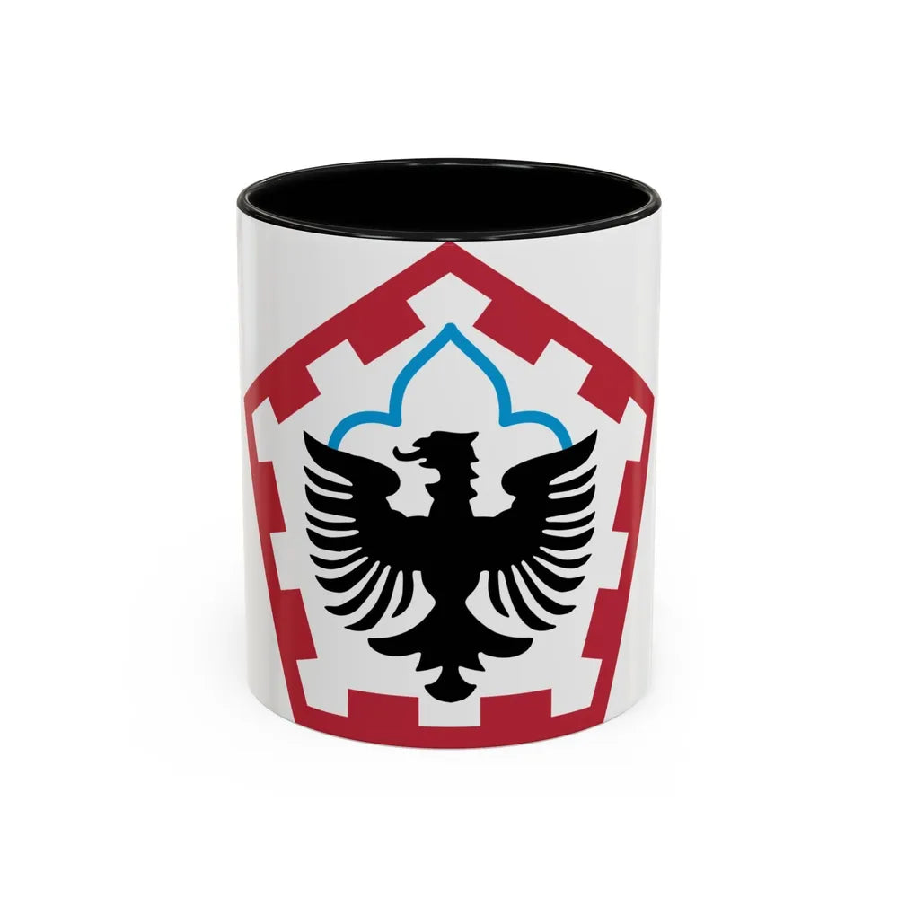 555th Engineer Brigade (U.S. Army) Accent Coffee Mug-11oz-Black-Go Mug Yourself