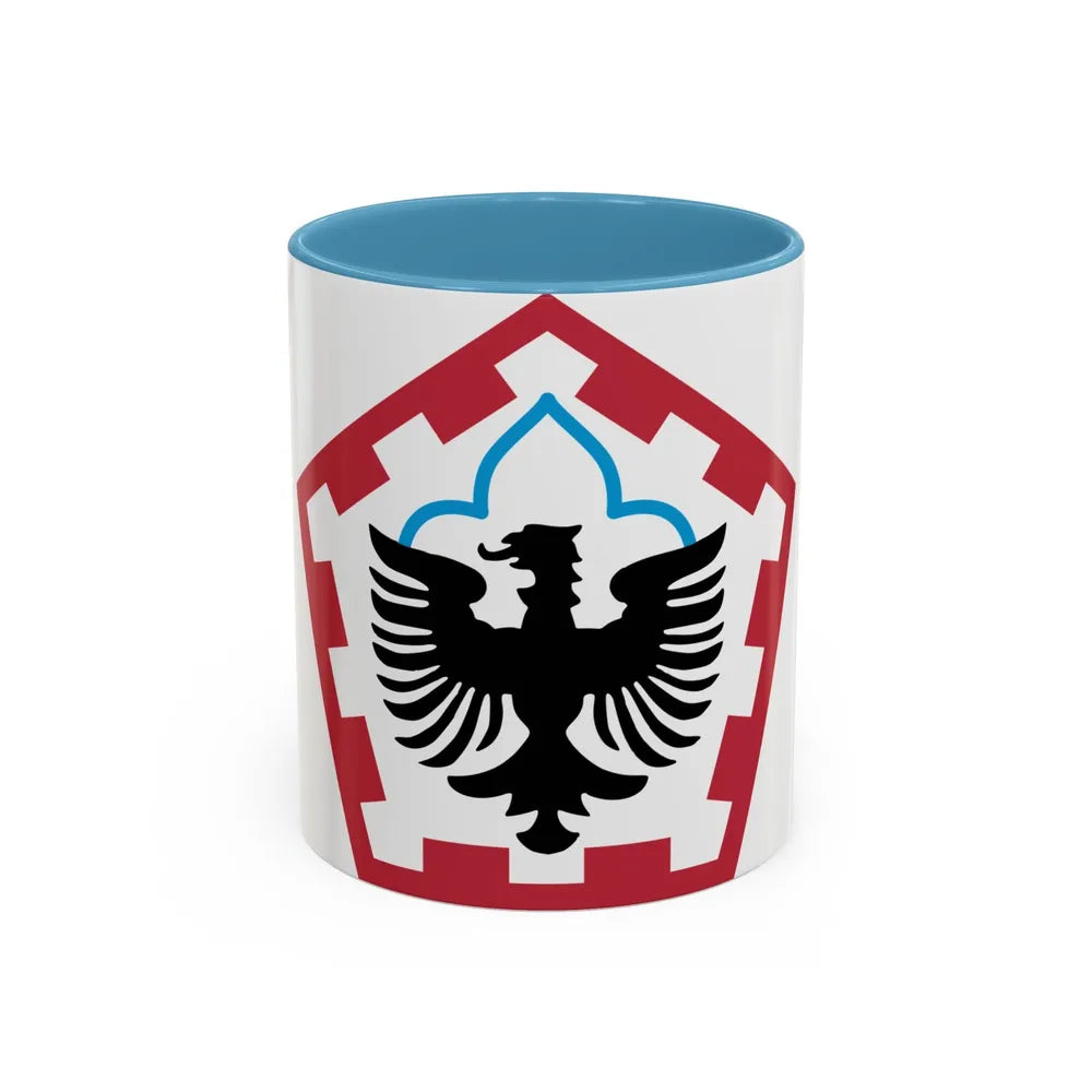 555th Engineer Brigade (U.S. Army) Accent Coffee Mug-11oz-Light Blue-Go Mug Yourself