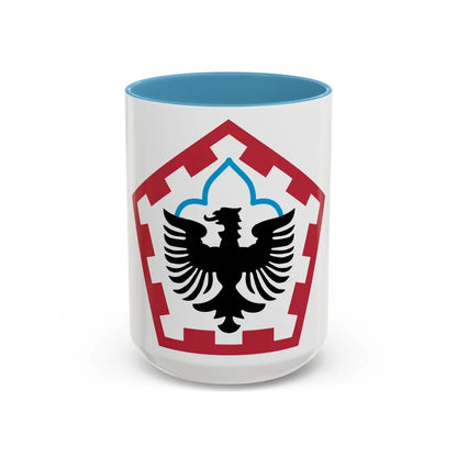 555th Engineer Brigade (U.S. Army) Accent Coffee Mug-15oz-Light Blue-Go Mug Yourself