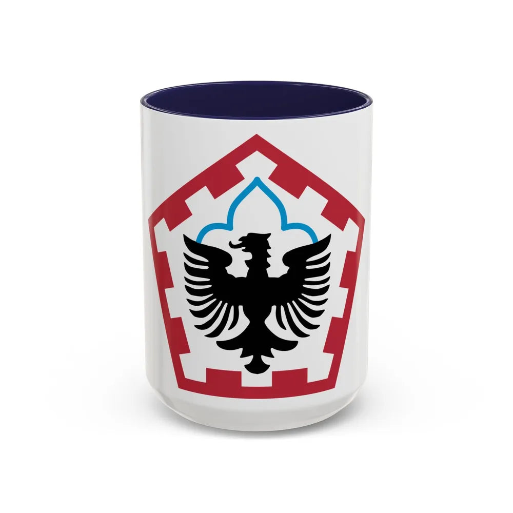 555th Engineer Brigade (U.S. Army) Accent Coffee Mug-15oz-Navy-Go Mug Yourself