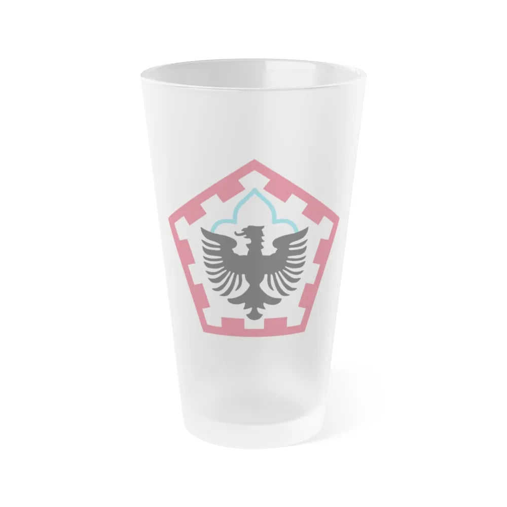 555th Engineer Brigade (U.S. Army) Frosted Pint Glass 16oz-Go Mug Yourself