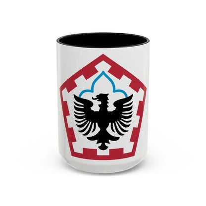 555th Engineer Brigade (U.S. Army) Accent Coffee Mug 15oz Black - Go Mug Yourself