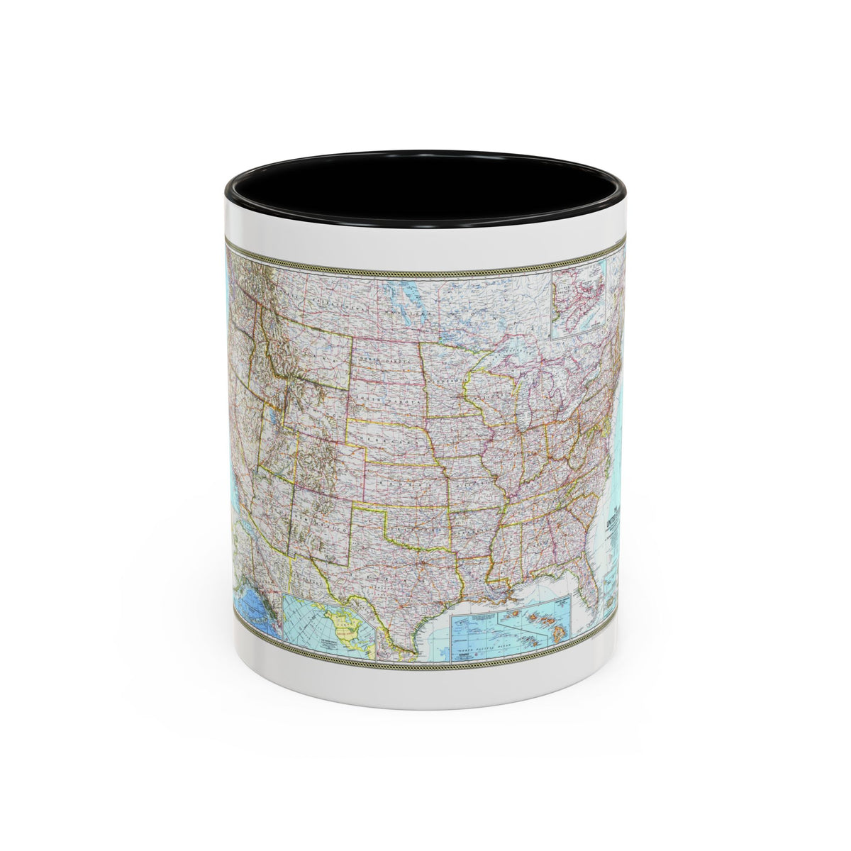 USA - The United States (1968) (Map) Accent Coffee Mug