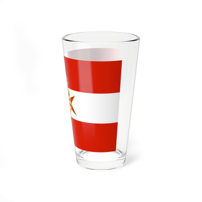 Flag of the Grand Duchy of Tuscany with Lesser Coat of arms (Italy) Pint Glass 16oz