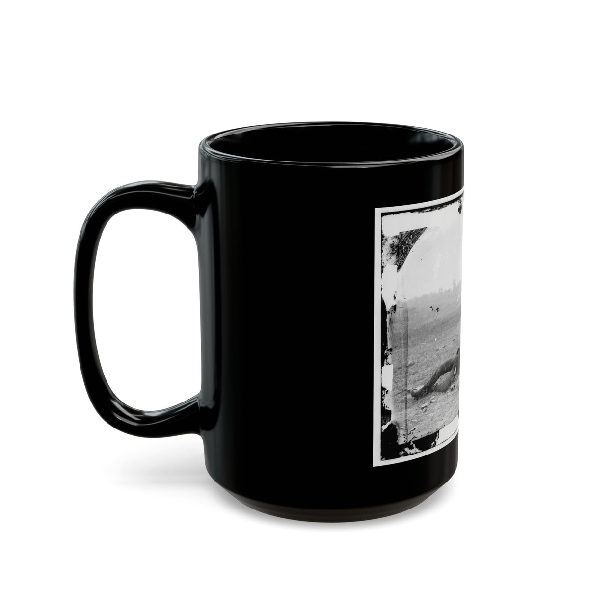 Antietam, Maryland. Confederate Soldiers As They Fell Near The Burnside Bridge (U.S. Civil War) Black Coffee Mug