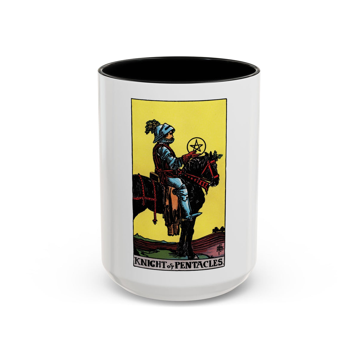The Knight of Pentacles (Tarot Card) Accent Coffee Mug
