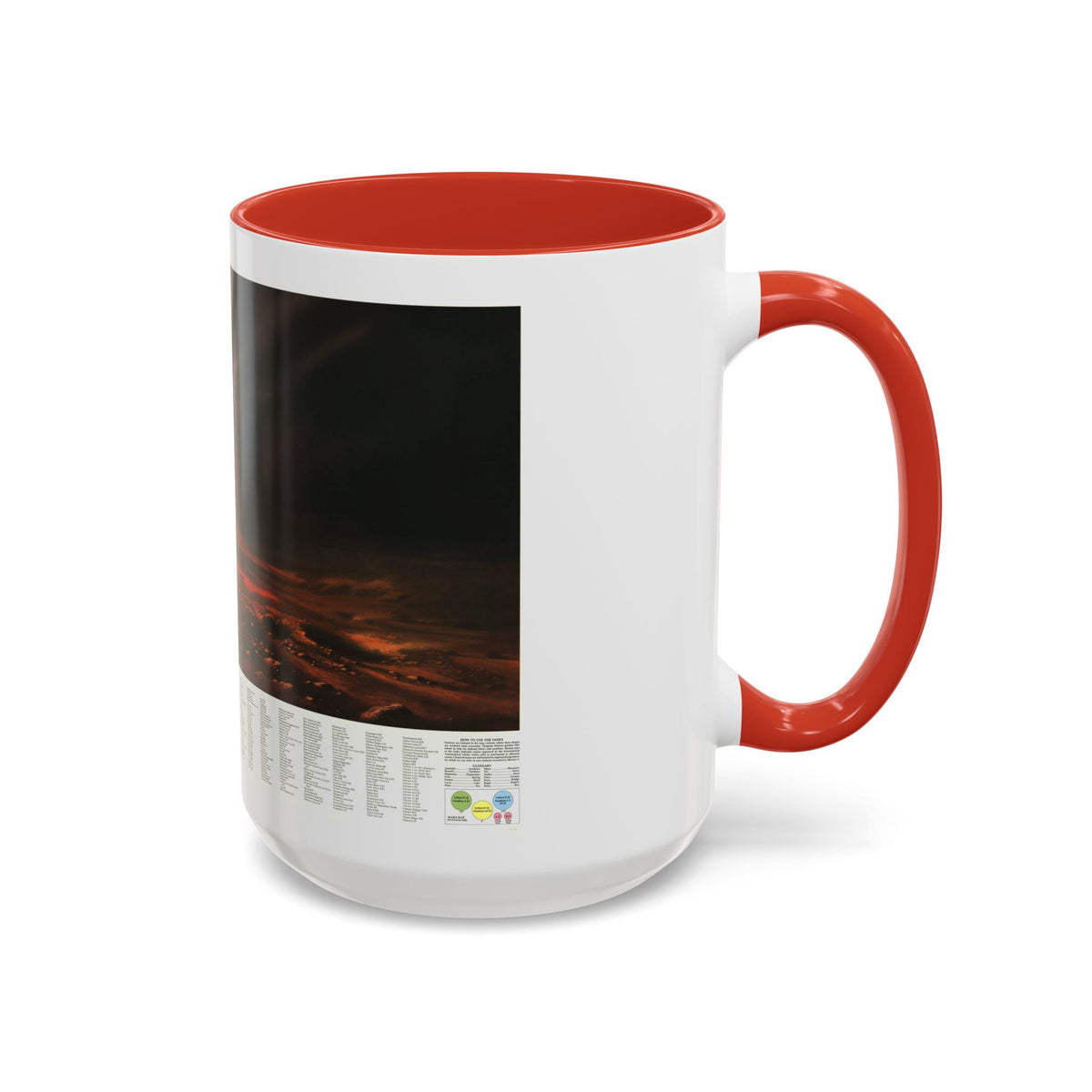 Space - MARS, Dusty Face of (1973) (Map) Accent Coffee Mug