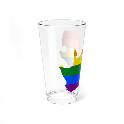 LGBT flag map of South Africa (South Africa) Pint Glass 16oz
