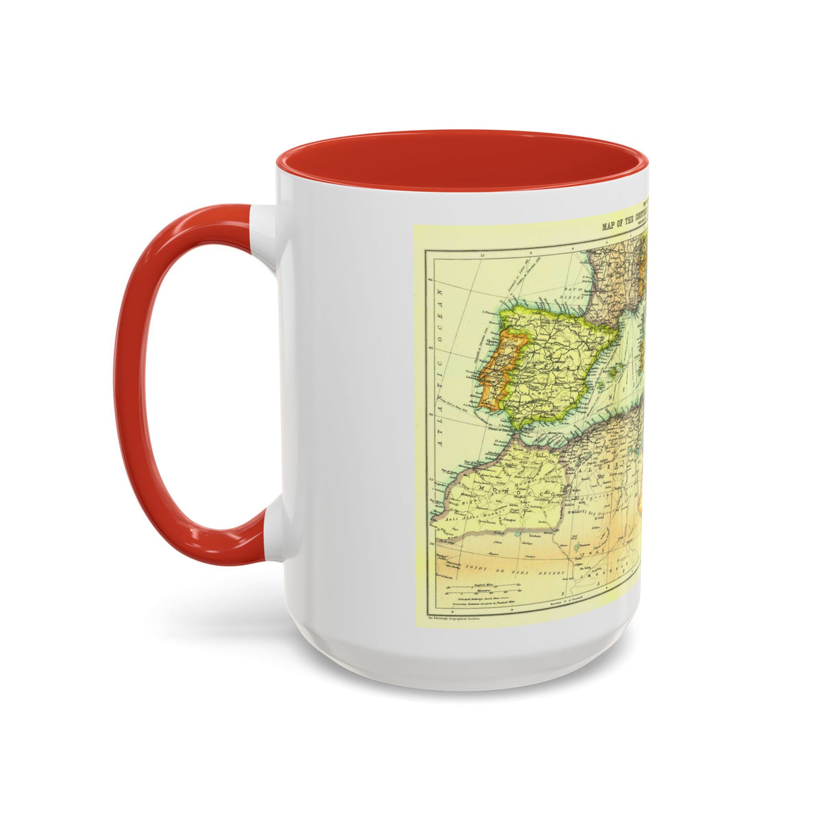 Mediterranean - Countries Bordering the (1912) (Map) Accent Coffee Mug