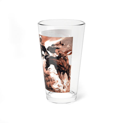 Six Men Fought Off a Tribe of Screaming Savages, Fury, December 1957 (Magazine Illustration) Pint Glass 16oz