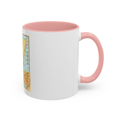 North America - Land of the Maya, A Traveller's Map (1990) (Map) Accent Coffee Mug