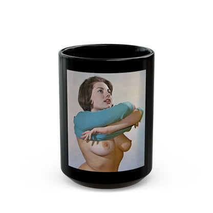 June Palmer #75 - Topless (Vintage Female Icon) Black Coffee Mug-15oz-Go Mug Yourself