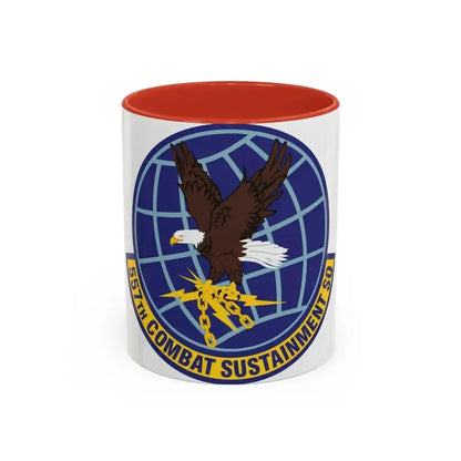 557th Combat Sustainment Squadron (U.S. Air Force) Accent Coffee Mug 11oz Red - Go Mug Yourself