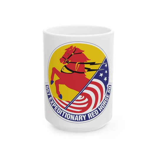 557th Expeditionary Red Horse Squadron (U.S. Air Force) White Coffee Mug-15oz-Go Mug Yourself