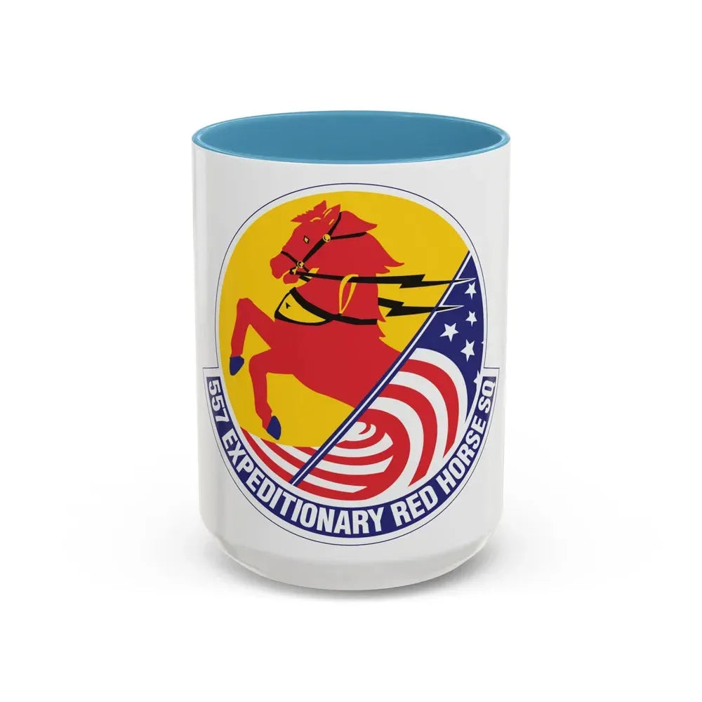 557th Expeditionary Red Horse Squadron (U.S. Air Force) Accent Coffee Mug 15oz Light Blue - Go Mug Yourself