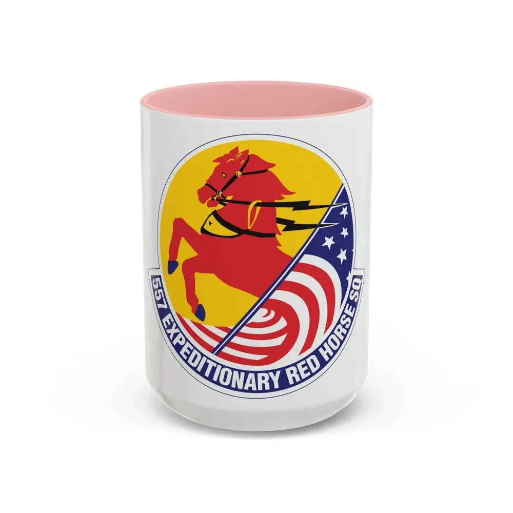 557th Expeditionary Red Horse Squadron (U.S. Air Force) Accent Coffee Mug 15oz Pink - Go Mug Yourself