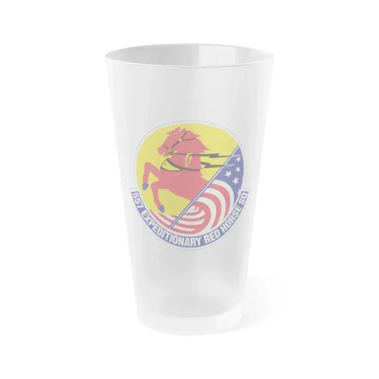 557th Expeditionary Red Horse Squadron (U.S. Air Force) Frosted Pint Glass 16oz 16oz Frosted - Go Mug Yourself