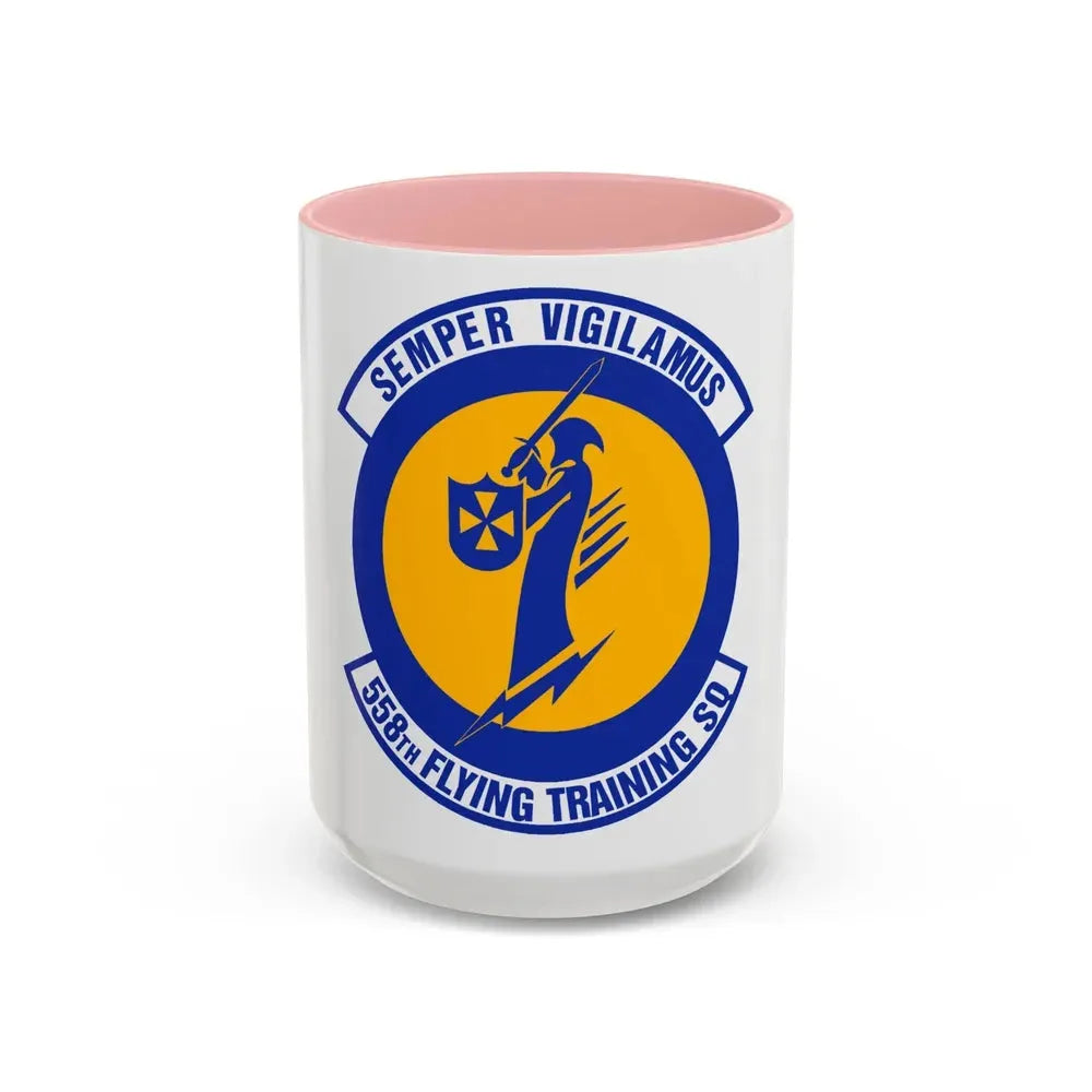 558 Flying Training Squadron AETC (U.S. Air Force) Accent Coffee Mug 15oz Pink - Go Mug Yourself
