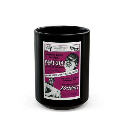 DRACULA PRINCE OF DARKNESS + THE PLAGUE OF THE ZOMBIES 1966 Movie Poster - Black Coffee Mug-15oz-Go Mug Yourself