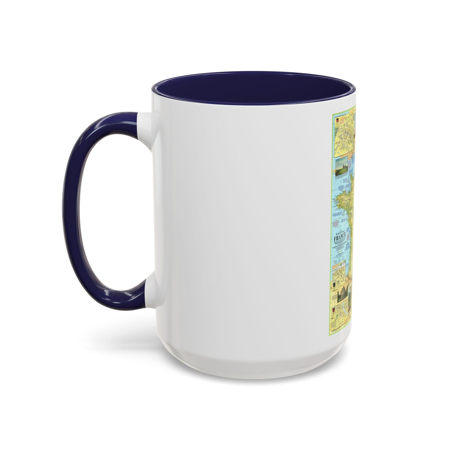 France - A Traveller's Map 1 (1971) (Map) Accent Coffee Mug