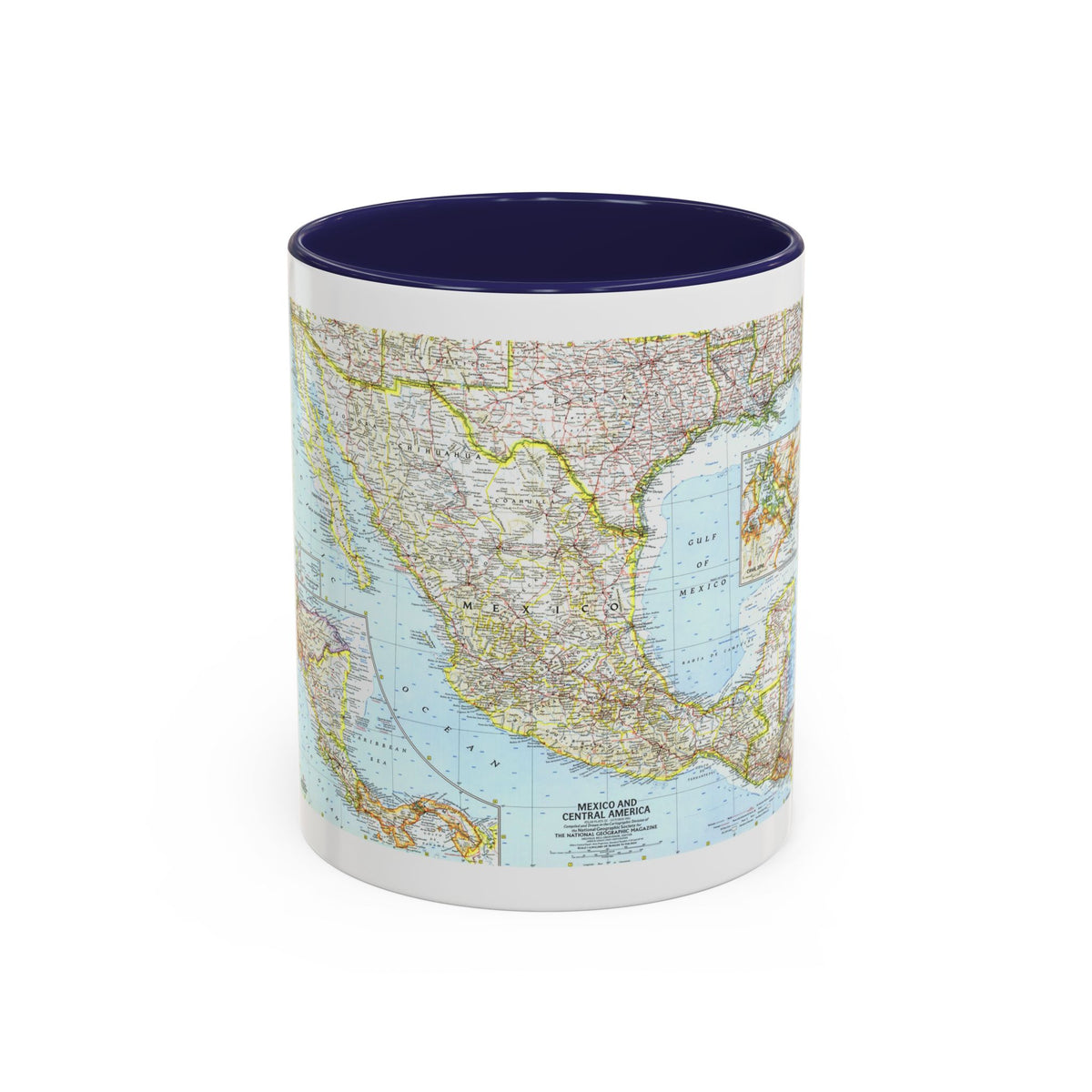 Central America - Mexico (1961) (Map) Accent Coffee Mug