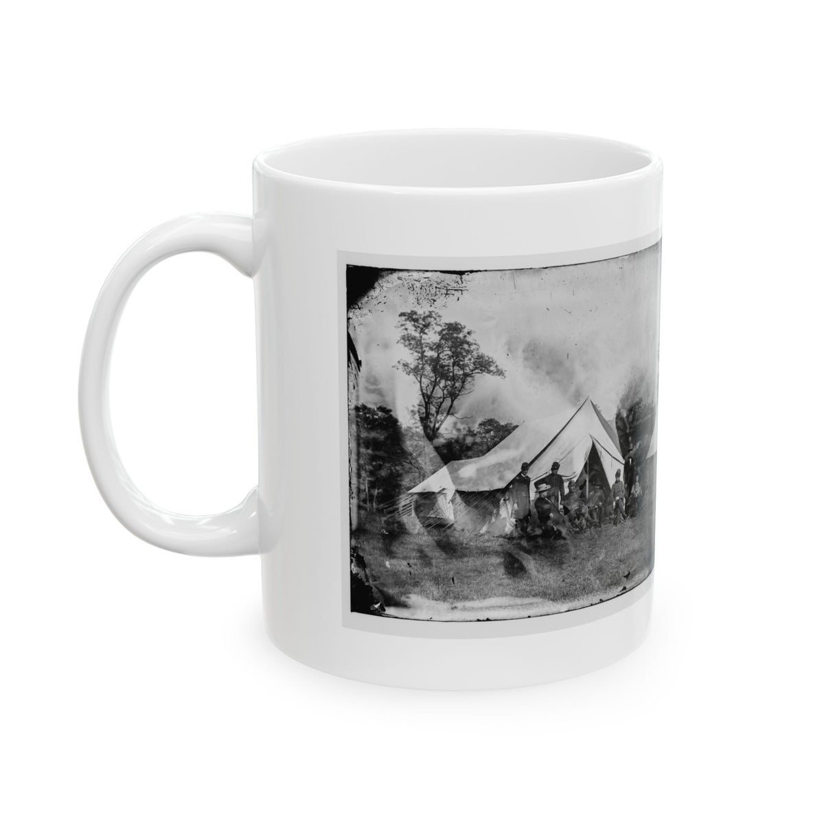 Antietam, Md. Gen. Randolph B. Marcy With Officers And Civilians At Army Of The Potomac Headquarters (U.S. Civil War) White Coffee Mug