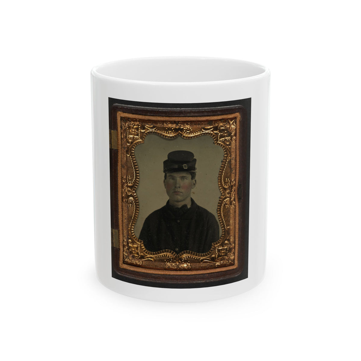 Unidentified Soldier In Union Sack Coat And Forage Cap(2) (U.S. Civil War) White Coffee Mug