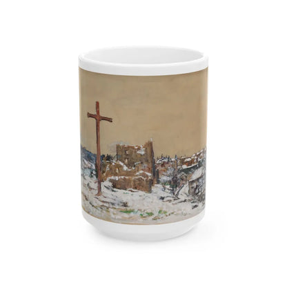 Cross on a Winter Hilltop, 1918 - White Coffee Mug-15oz-Go Mug Yourself