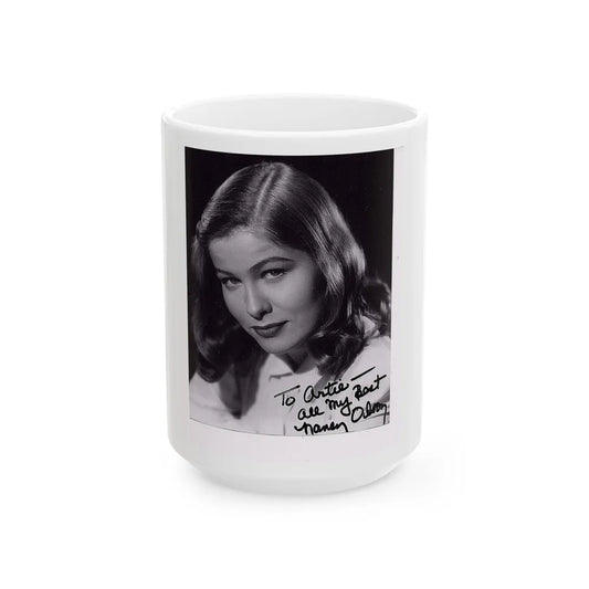 Nancy Olson #07 (Vintage Female Icon) White Coffee Mug-15oz-Go Mug Yourself