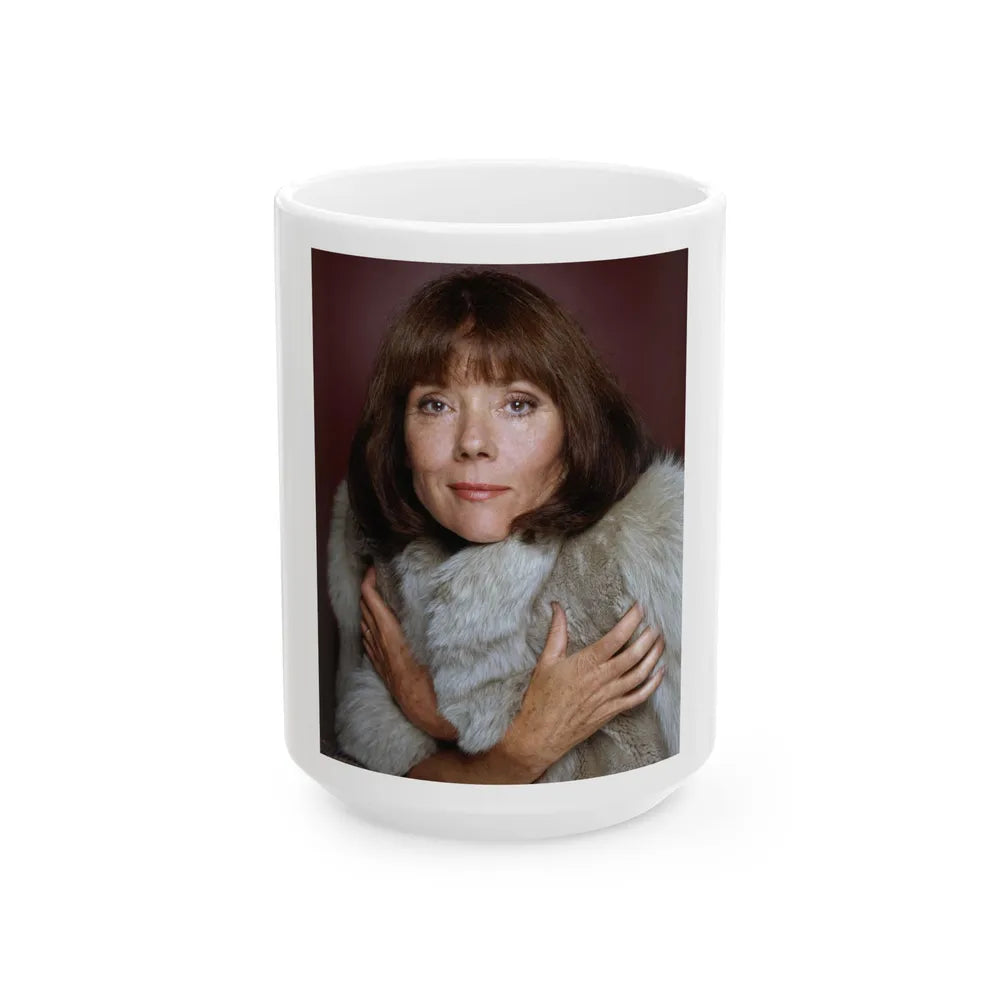 Diana Rigg #47 (Vintage Female Icon) White Coffee Mug-15oz-Go Mug Yourself