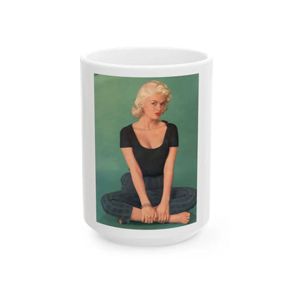 Jayne Mansfield #234 (Vintage Female Icon) White Coffee Mug-15oz-Go Mug Yourself