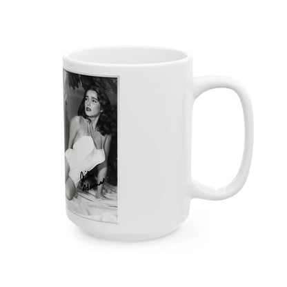 Julia Adams #212 - 8x10 B&W Full Body 1-Piece Swimsuit Promo Photo for Creature From The Black Lagoon '54 1 (Vintage Female Icon) White Coffee Mug-Go Mug Yourself