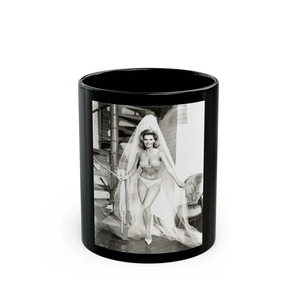 Nancy Kovack #56 (Vintage Female Icon) Black Coffee Mug-11oz-Go Mug Yourself