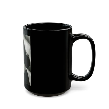 Julia Adams #32 - 8x10 B&W Head & Shoulder Glamour Portrait 1 (Vintage Female Icon) Black Coffee Mug-Go Mug Yourself